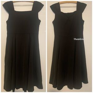 Black 50s circle skirt dress
